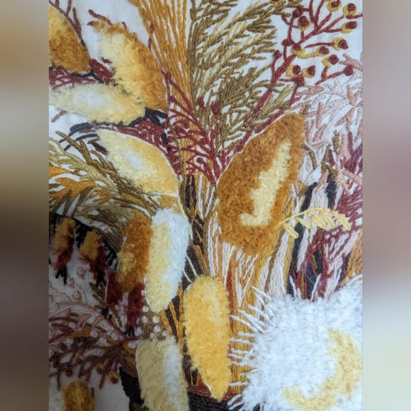 Vtg MCM Crewel‎ Needle Point Floral Bouquet Picture Large Wall Art 18" x 22" - Picture 5 of 14